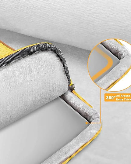 MOSISO 360 Protective Laptop Shoulder Bag,13-13.3 inch Computer Bag Compatible with MacBook, HP, Dell, Lenovo, Asus Notebook,Side Open Messenger Bag with 4 Zipper Pockets&Handle, Yellow