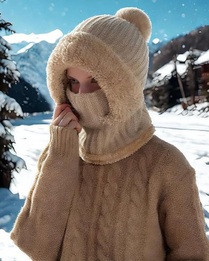 3 in 1 Beanie Hat with Scarf and Mask, Upgrade 3 in 1 Beanie Hat For Women, Fall Winter Warm Knitted Ski Scarf and Mask Set