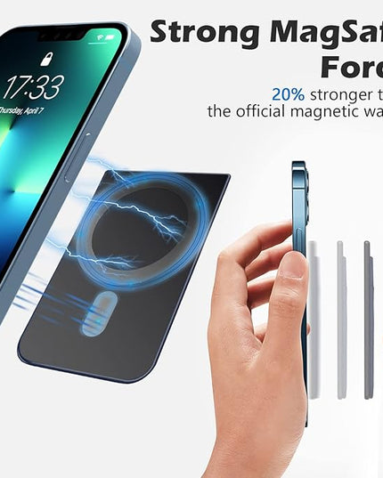 imluckies Magnetic Wallet for iPhone Magsafe, Double Stretchy Fabric Pocket Wallet, Magnet Credit ID Card Wallet Holder for iPhone 17 Pro Max / 17 Pro / 17/16 / 15/14 / 13/12 Series, Blue
