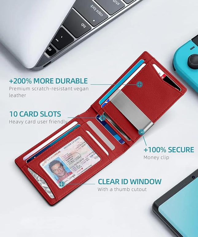 Zitahli Men's Wallets Airtag Holder Slim Rfid Leather with Gift Box
