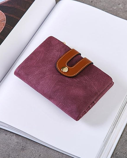 AOXONEL Women's Rfid Small Bifold Leather Wallet Ladies Mini Zipper Coin Purse id card Pocket,Slim Compact Thin