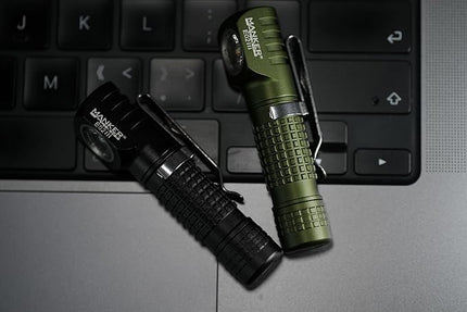 Manker E02 III Everyday-Carry Flashlight, USB-C Rechargeable 10440 / AAA Flashlight, Pocket EDC Flashlight with Magnetic Tail, Reversible Clip (560Lumens 6500K Cool White, Black)