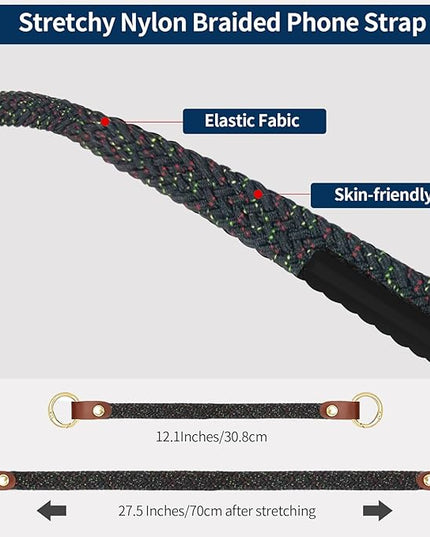 Stretchy Phone Lanyard Tether, 2 Pack Phone Leash Anti-theft Phone Strap for Anti-drop Outdoor Hiking Cycling Climbing Universal for Most Cell Phones, Starry Night