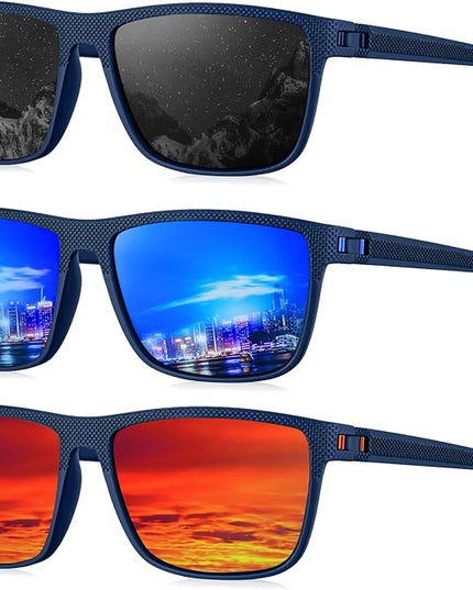 KALIYADI Polarized Sunglasses for Men, Lightweight Sun Glasses with UV Protection for Driving Fishing Golf