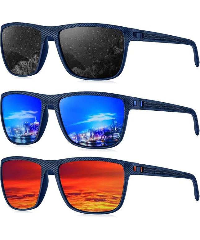 KALIYADI Polarized Sunglasses for Men, Lightweight Sun Glasses with UV Protection for Driving Fishing Golf