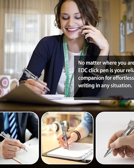 Dr. Metalleung Tactical Ballpoint Pen: Click Stainless Steel Retractable EDC Heavy Pen - Refillable, Designed for Smooth Office Writing & Gifts