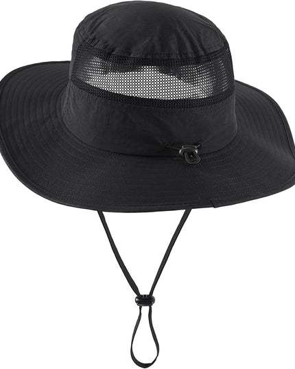 Home Prefer UPF50+ Mens Sun Hat Wide Brim Fishing Hat Womens UV Protection Cap Breathable Mesh Safari Gardening Bucket Hat