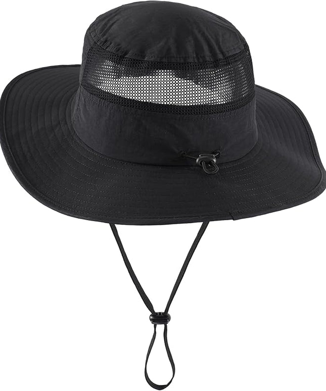 Home Prefer UPF50+ Mens Sun Hat Wide Brim Fishing Hat Womens UV Protection Cap Breathable Mesh Safari Gardening Bucket Hat