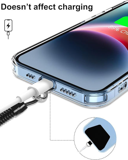 SHANSHUI Phone Lanyard Tether, Anti Theft Spring Phone Strap, 4 x Phone Pacthes & Climbing Hook Universal Phone Lanyard for Keys Outdoor Skiing Hiking Fishing Fitting for All Smartphones - 2PCS Black