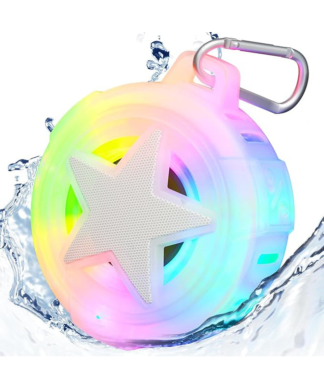 EBODA Bluetooth Shower Speaker, IP67 Waterproof Portable Speakers, Floating, TF Card, Small Outdoor Speaker with LED Light, True Wireless Stereo for Bike, Beach, Paddle Board, Kayak, Pool, Gifts