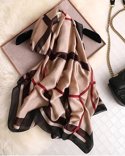 Fashion Scarves Scarf 100% Silk Feeling Scarf Silk Like Scarves Long Lightweight Sunscreen Shawls for Women