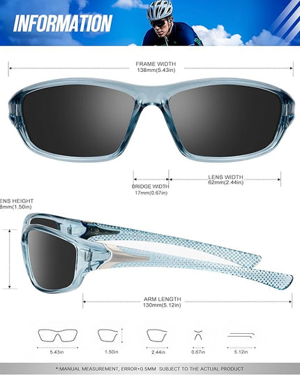 KALIYADI 4 Pack Polarized Sunglasses-Men Sports Sun-glasses: Mens Sunglasses UV Protection for Fishing Driving Cycling