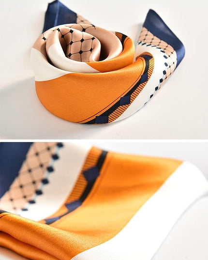 100% Mulberry Silk Scarf for Women Hair Lightweight Square Neckerchief Wrap For Head Scarves 21"