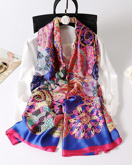 Fashion Scarves Scarf 100% Silk Feeling Scarf Silk Like Scarves Long Lightweight Sunscreen Shawls for Women