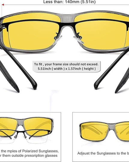 MEETSUN Fit Over Glasses Sunglasses for Men Women,Wrap Around Sunglasses Polarized UV400 Protection