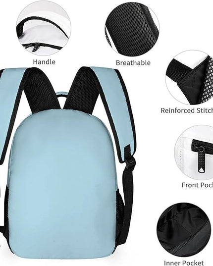 Fashion Light Blue Backpack Lightweight Large Capacity Laptop Daybag for Travel Work