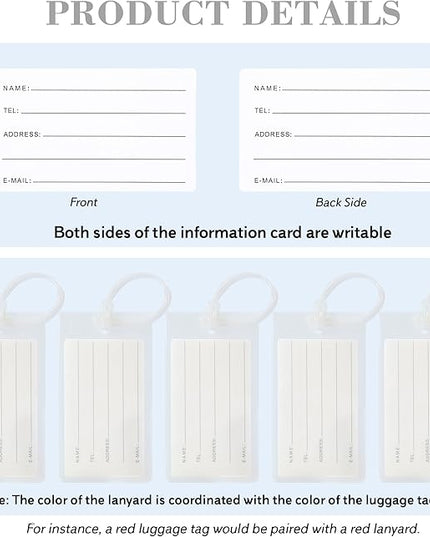 50 Pack Luggage Tags for Suitcases, Airplane Travel Essentials for Flying, International Travel Must Haves, and Luggage Accessories by Sodsay