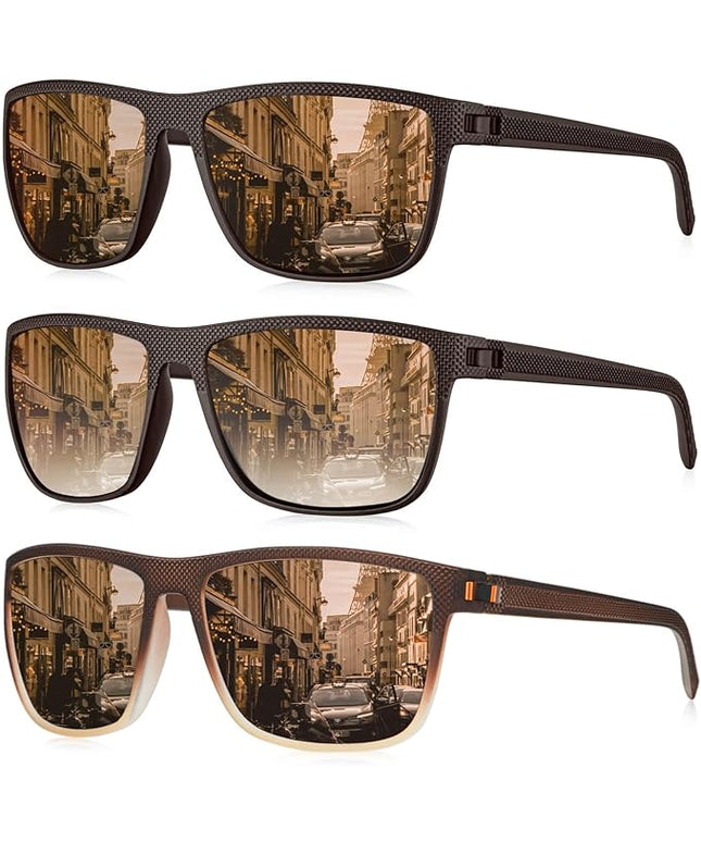 KALIYADI Polarized Sunglasses for Men, Lightweight Sun Glasses with UV Protection for Driving Fishing Golf