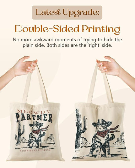 Canvas Tote Bag with Pockets - Aesthetic Reusable Totes for Women Ladies Cute Printed Cloths Canvas Shoulder Bag