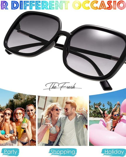 The Fresh Women's Oversized Square Jackie O Cat Eye Hybrid Butterfly Fashion Sunglasses - Exquisite Packaging