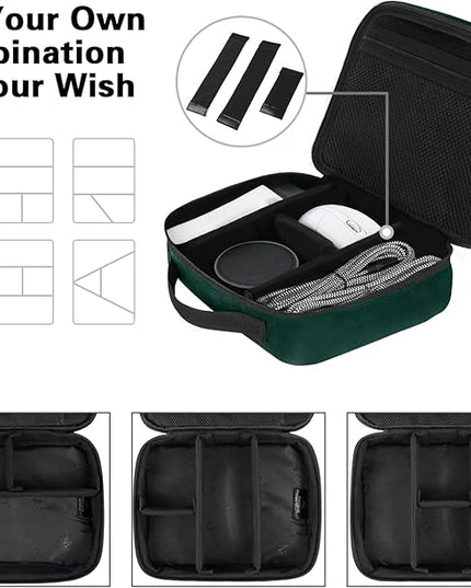 MATEIN Electronics Travel Organizer, Double Layers Charger Organizer with Sturdy Handle for Travel Accessories, Tech gifts for Men and Women, Medium Tech Case for Cable Management, Peacock Blue