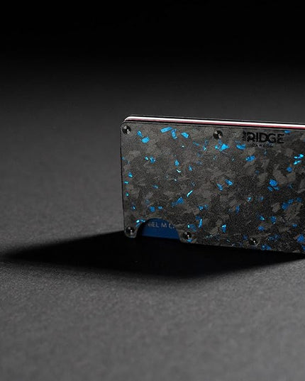 The Ridge Wallet for Men - Slim Minimalist Compact Wallet and Card Holder, RFID Protected Front Pocket Wallets with Integrated Cash Strap (Forged Pacific)