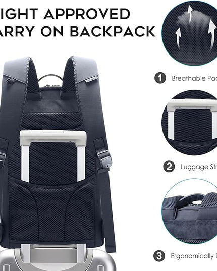 BANGE Commute backpack can hold 15.6 inch laptop,Flight approved carry on backpack for men and woman