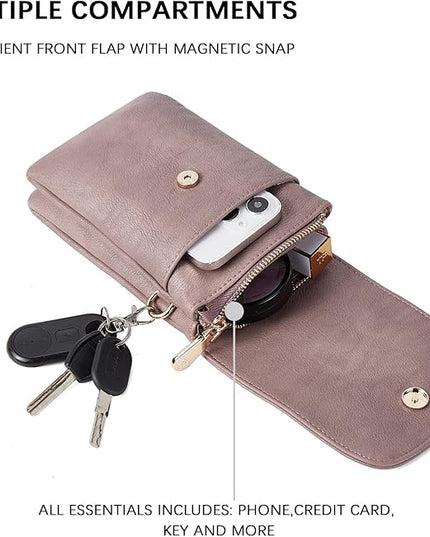 BOSTANTEN Vegan Leather Small Crossbody Bags for Women Designer Cell Phone Bag Wallet Purses Adjustable Strap