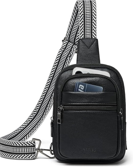 Sling Bag For Women Faux Leather Small Casual Daypack Backpack Fanny Pack Crossbody Chest Bags Purse