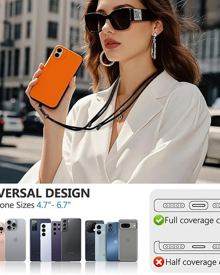 4 Pack Phone Lanyard & Wrist Strap, Cell Phone Lanyard for Around The Neck Adjustable Phone Strap for Most Smartphones