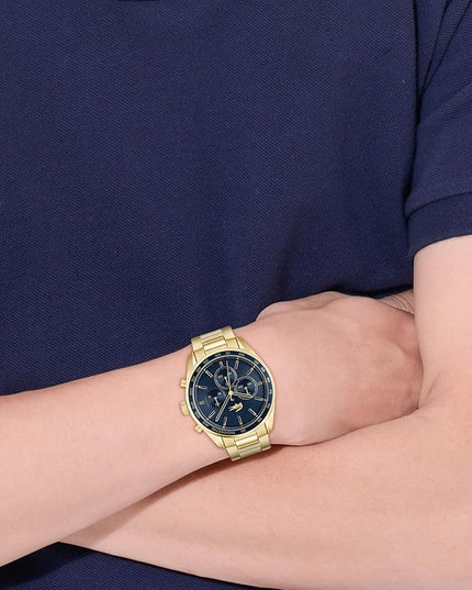 Lacoste Boston Men's Chronograph Watch - Classic Stainless Steel - Tachymeter - Water Resistant up to 5ATM/50 Meters - Modern Design for Him - 42mm