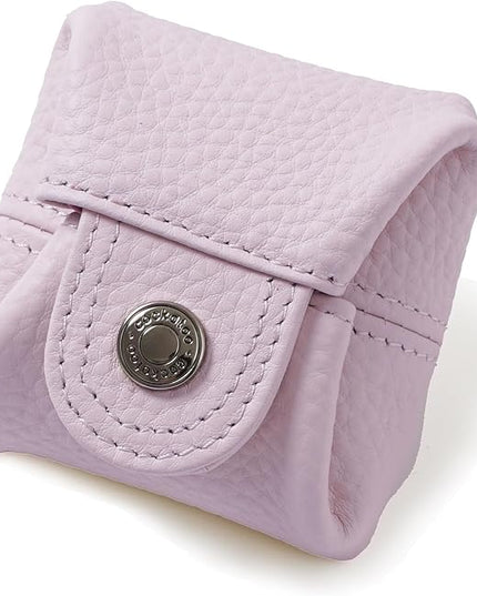 Cockatoo Genuine Leather Coin Pouch Change Holder, Mini Snap Pocket Wallet for Men Women (Macaron Pink, Large)