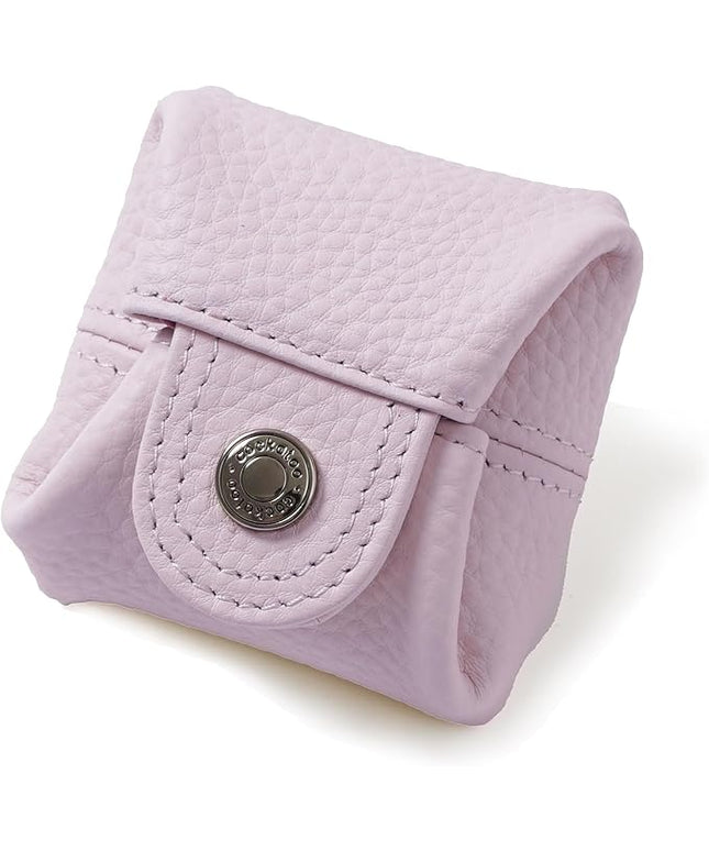 Cockatoo Genuine Leather Coin Pouch Change Holder, Mini Snap Pocket Wallet for Men Women (Macaron Pink, Large)