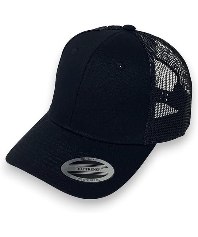 Classic Solid Color Mesh Trucker Hat - Adjustable Snapback Cap for Men & Women - Casual & Sporty Style