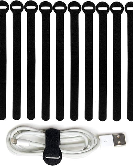 200PCS Reusable Fastening Cable Ties, 6-Inch Cable Straps Cable Management, Multi-Purpose Hook & Loop Cord Organizer Wire Ties, Adjustable Cable Organizer Cord Ties, Microfiber Cloth Straps, Black