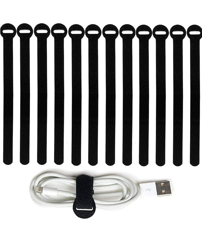 200PCS Reusable Fastening Cable Ties, 6-Inch Cable Straps Cable Management, Multi-Purpose Hook & Loop Cord Organizer Wire Ties, Adjustable Cable Organizer Cord Ties, Microfiber Cloth Straps, Black