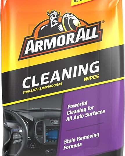 Armor All Car Cleaning Wipes, 60 Count Flat Pack, Powerful Car Wipes for Dashboards, Vinyl, Clear Plastics, Carpet and Fabric