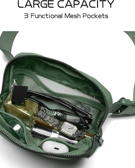 Belt Bag for Women Fanny Pack Crossbody Bags for Women Fashion Waist Packs with Adjustable Strap Gifts for Teenage Girls Women Men (Green)