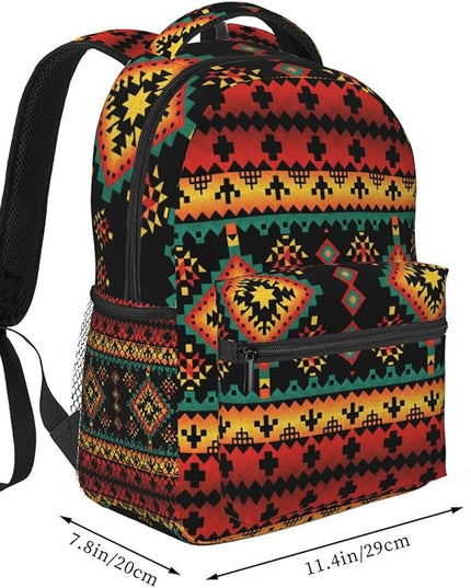 Native American Backpack for Men Women,Casual Travel Hiking Camping Backpacks Lightweight Bookbag