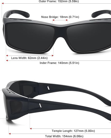 MEETSUN Fit Over Glasses Sunglasses for Men Women,Wrap Around Sunglasses Polarized UV400 Protection