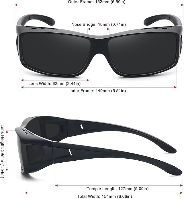 MEETSUN Fit Over Glasses Sunglasses for Men Women,Wrap Around Sunglasses Polarized UV400 Protection
