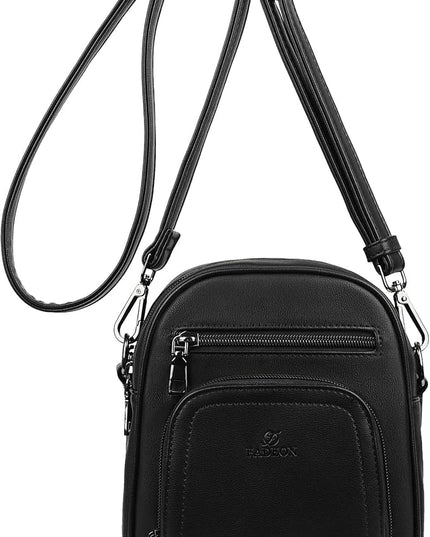 FADEON Small Purses for Women Crossbody Bags, Designer PU Leather Mini Cross Body Purse Travel Shoulder Bag Card Slots