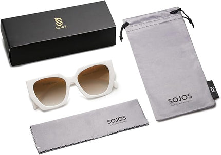 SOJOS Large Oversized Polarized Sunglasses for Women, Big Designer Womens Trendy Square Shades SJ2205