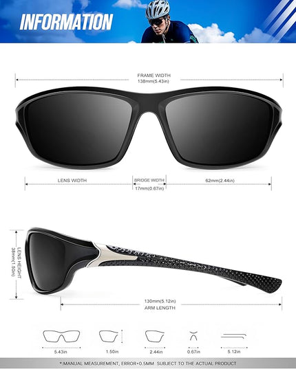 KALIYADI 4 Pack Polarized Sunglasses-Men Sports Sun-glasses: Mens Sunglasses UV Protection for Fishing Driving Cycling