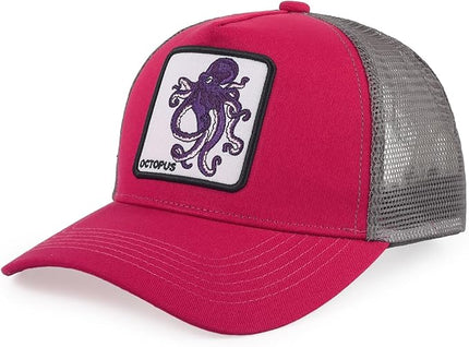 Classic Unisex Various Animal Series Embroidery Farm Adjustable Mesh Snapback Trucker Hat