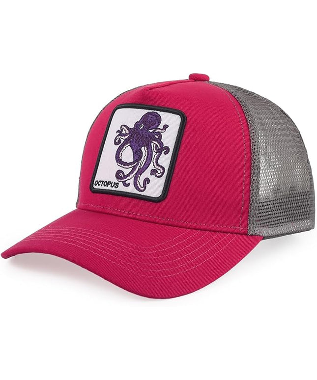 Classic Unisex Various Animal Series Embroidery Farm Adjustable Mesh Snapback Trucker Hat