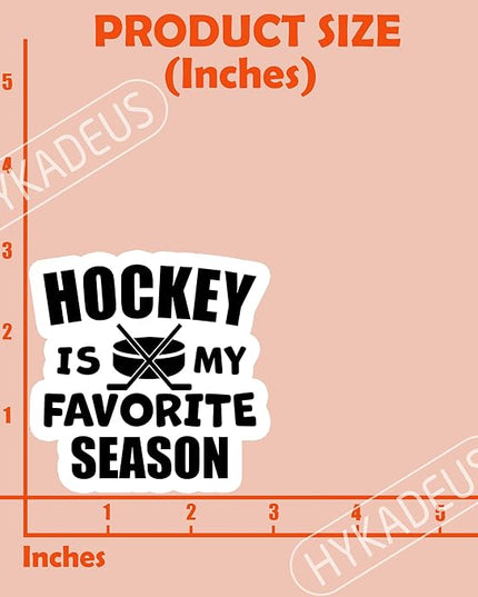 (3PCS) Hockey Stickers – Hockey is My Favorite Season Waterproof Vinyl Decals for Laptop, Water Bottle, Tumbler, Phone, Scrapbook, Hockey Gifts for Teen Girls, Boys, Players & Fans, 3" x 3"