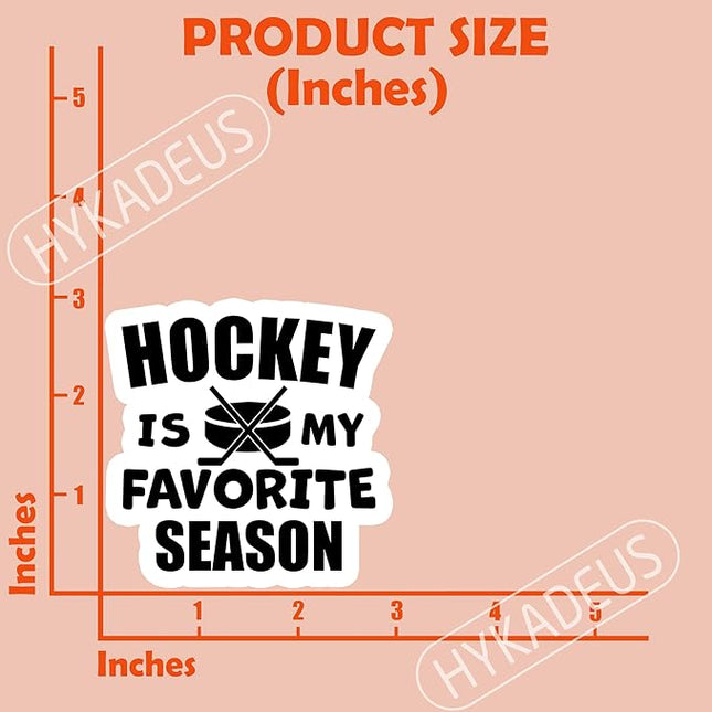 (3PCS) Hockey Stickers – Hockey is My Favorite Season Waterproof Vinyl Decals for Laptop, Water Bottle, Tumbler, Phone, Scrapbook, Hockey Gifts for Teen Girls, Boys, Players & Fans, 3" x 3"