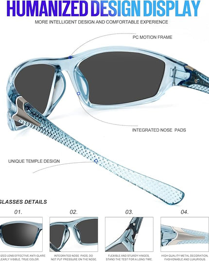 KALIYADI 4 Pack Polarized Sunglasses-Men Sports Sun-glasses: Mens Sunglasses UV Protection for Fishing Driving Cycling
