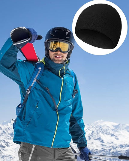 6 Pcs Fleece Skull Cap Men Fleece Beanie Winter Watch Hat Warm Polar Beanie Cap Thick Windproof Unisex for Outdoor Exercising